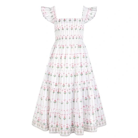 NEW Hill House Ellie Nap Dress. White Trailing Fern. M. NWT - Picture 2 of 7